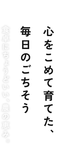 【心をこめて育てた、毎日のごちそう】食卓にちょうどいい、農の恵み。